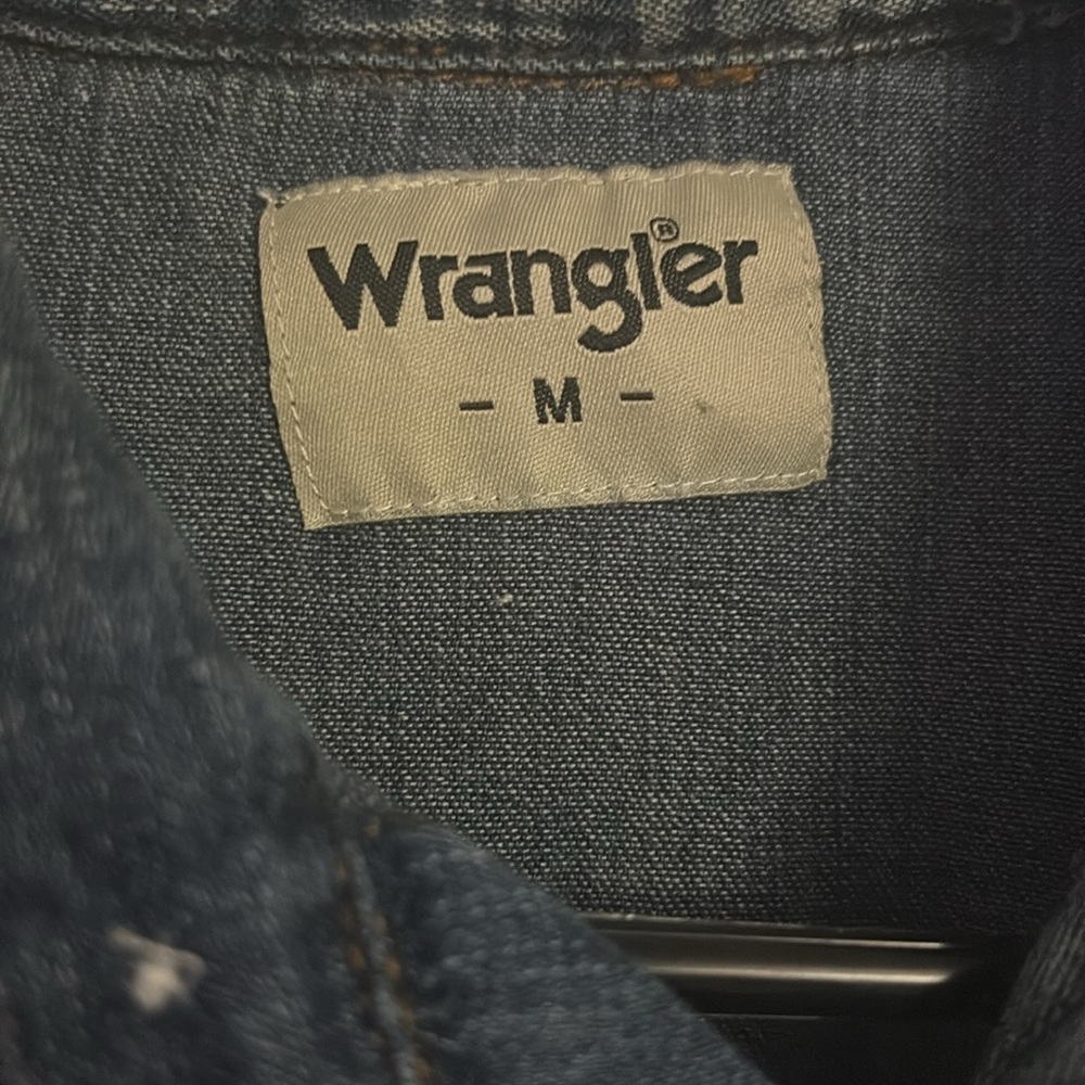 Wrangler button up. Size medium. Denim - Picture 3 of 3